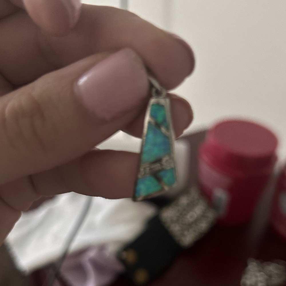 Turquoise silver sterling pendant.